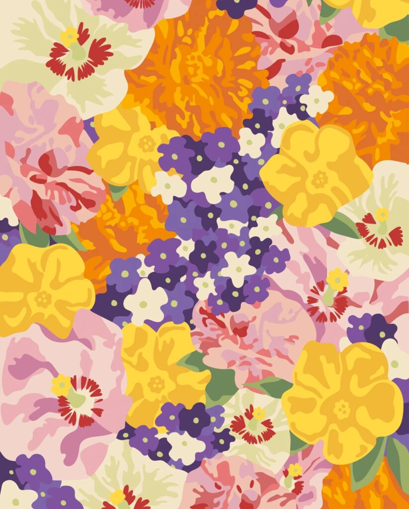 RHS Floral Paint By Numbers Kit 5029568015931 2